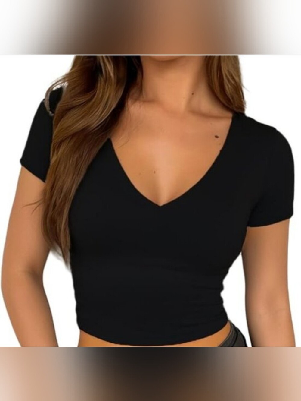 Forever 21 Sculpt V neck Crop Top
